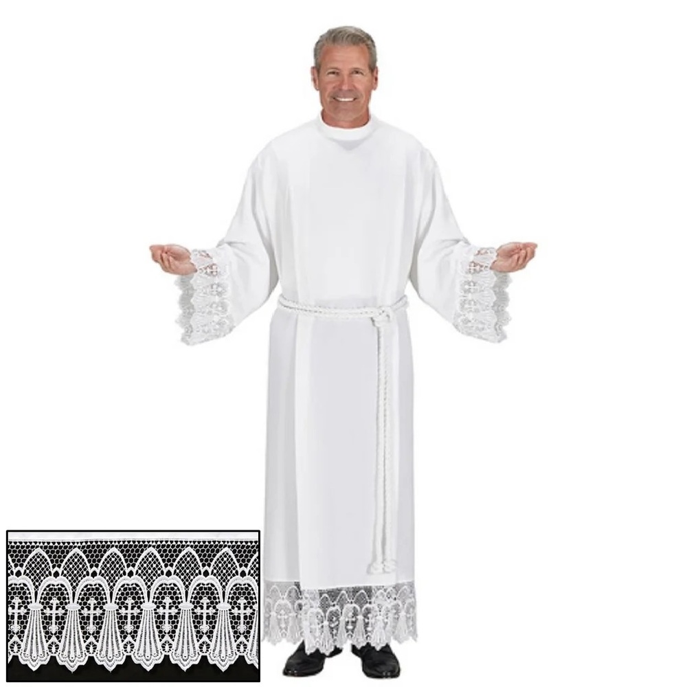 R.J. Toomey San Clement Collection Polyester Roll Collar Alb N1948 Large